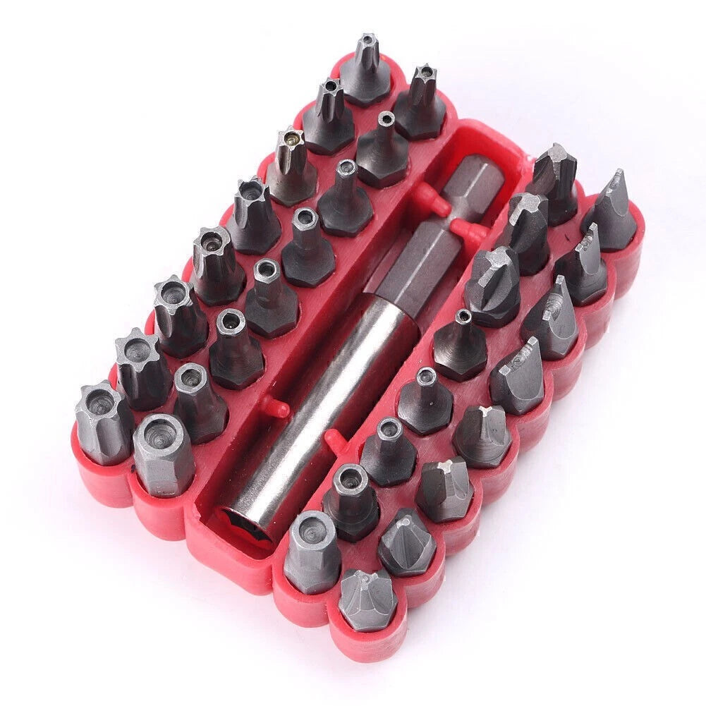 33PCS Hollow/Solid Head Screwdriver Bit Set Tamper-proof Security Tool Kit