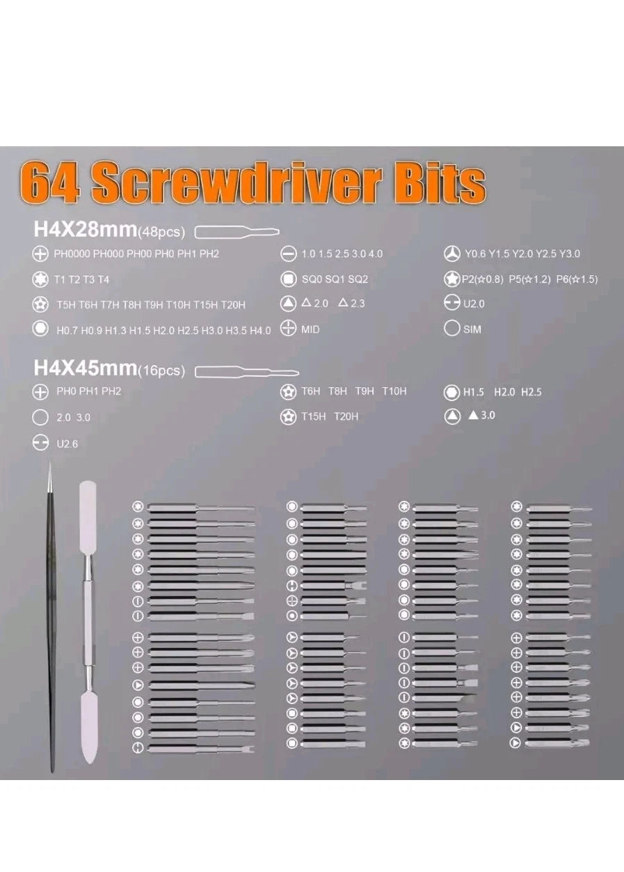 Electric Screwdriver Set 68 in 1 Mini Cordless Precision Screwdriver Repair Tool
