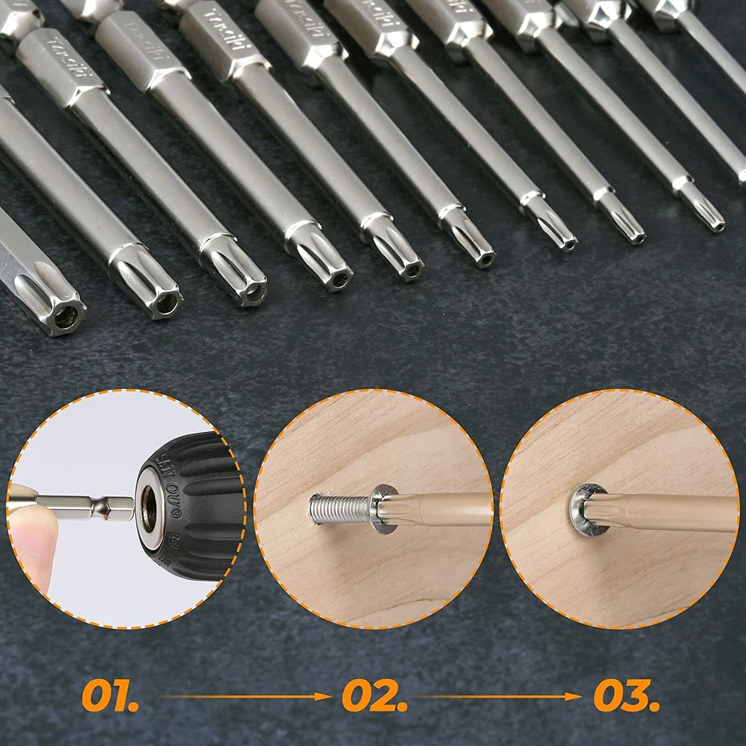 12PC 1/4" Tamper Proof Torx Security Screwdriver Bit Set for Drill Impact Driver
