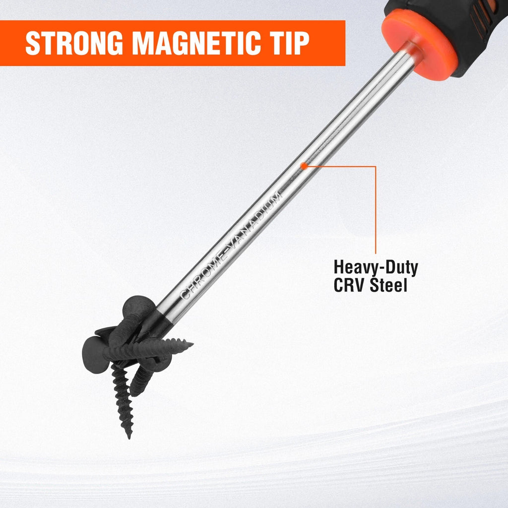ValueMax 6-Piece Magnetic Screwdriver Set 3 Phillips and 3 Flat Tip Screwdrivers