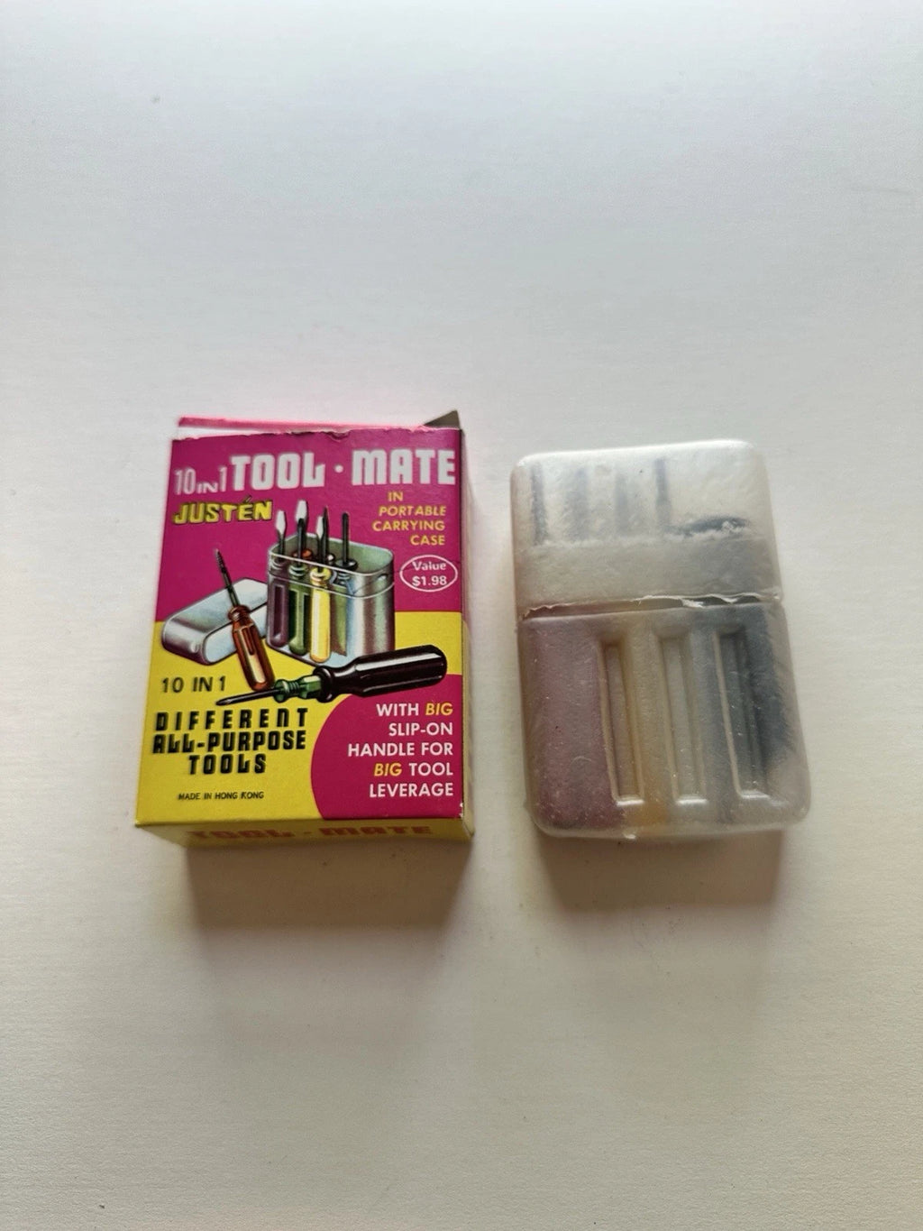 Vintage 10 In 1 all purpose Tool mate screwdriver set in case by JUSTEN