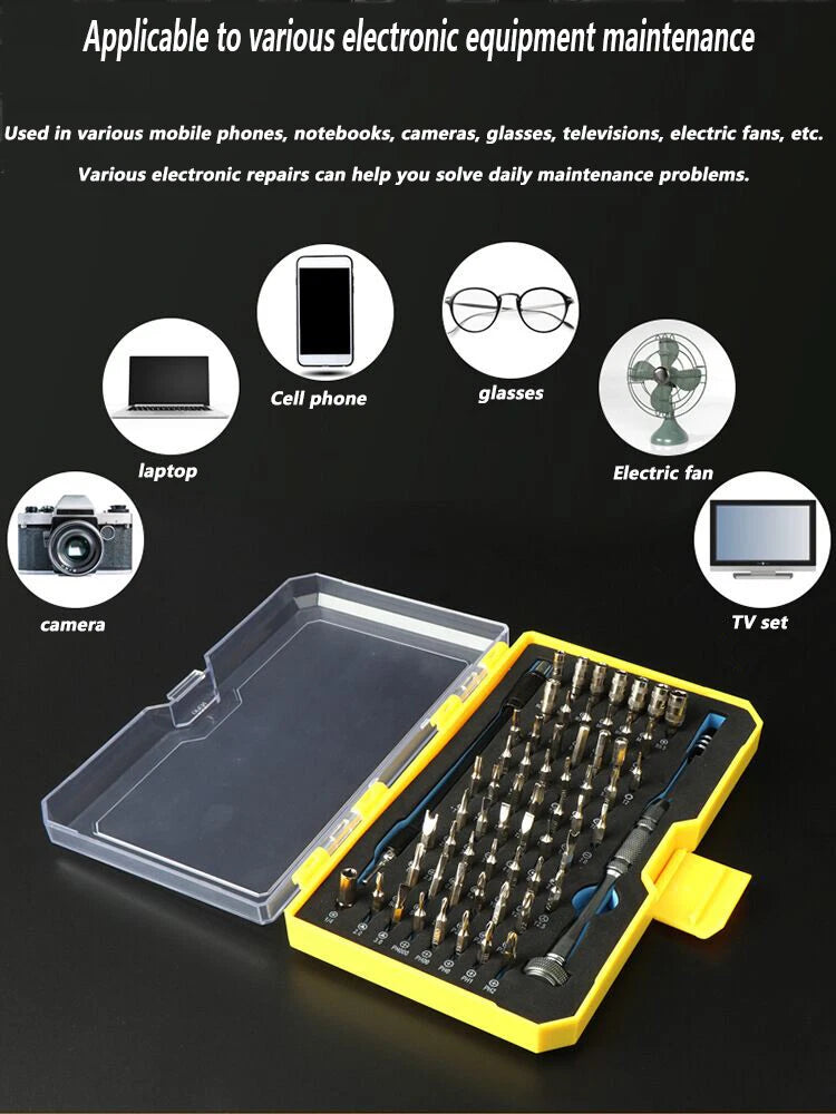 Orange 62 Pieces Precision Screwdriver set Kit Tool Laptop PC phones for clocks