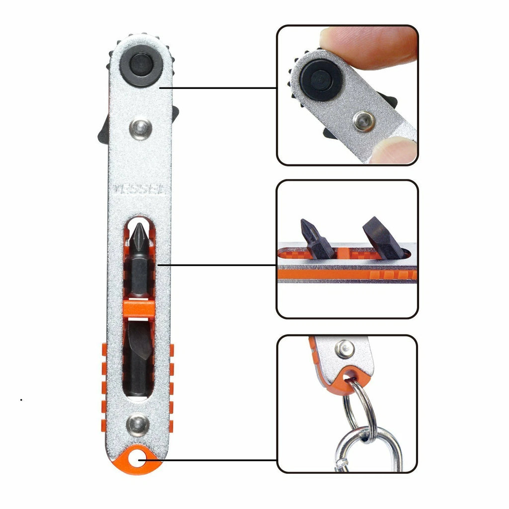 VESSEL Japan Plate Ratchet Driver Petarache Set TD-78