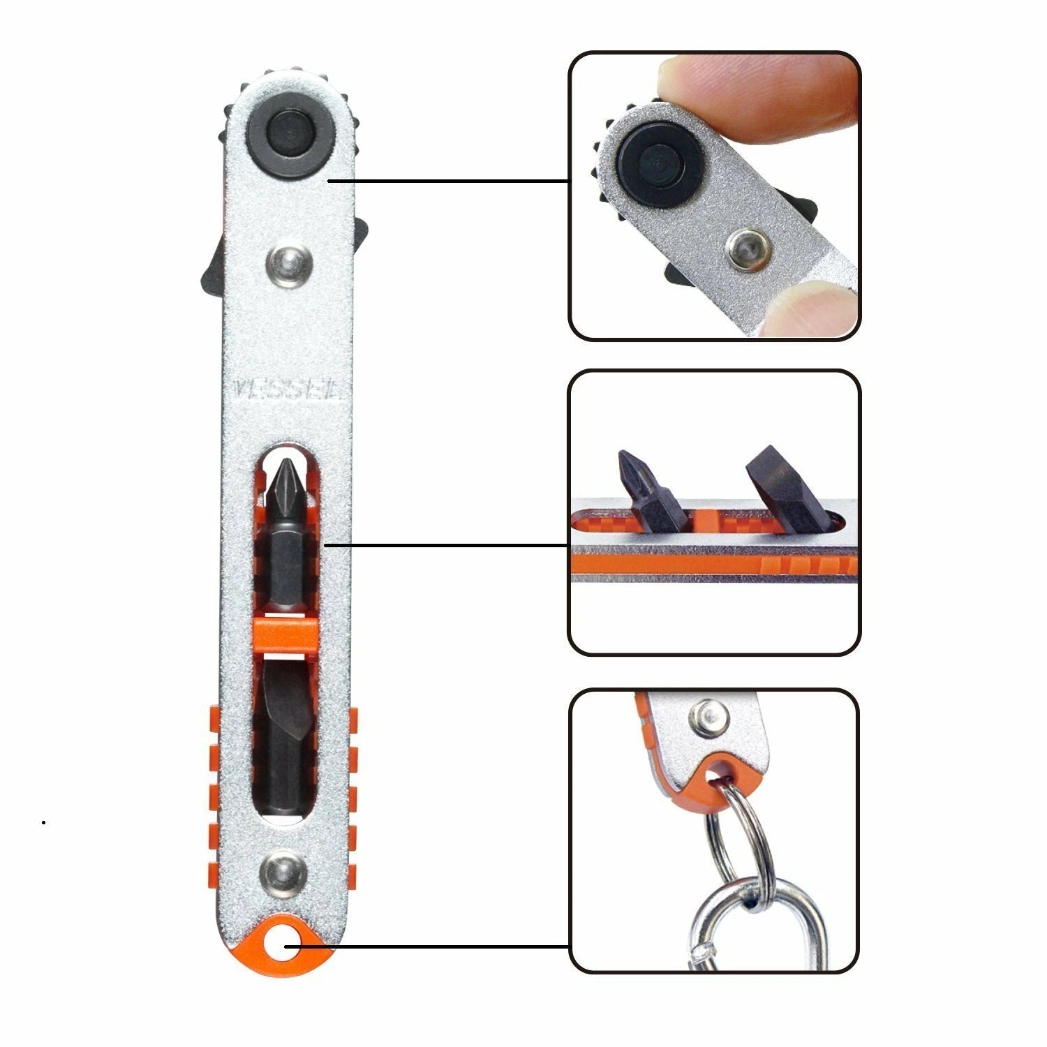 VESSEL Japan Plate Ratchet Driver Petarache Set TD-78