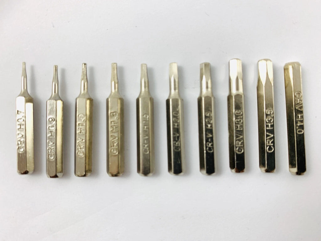 CR-V Hex Bit Set H0.7,H0.9,H1.0 H1.3,H1.5,H2.0,H2.5,H3.0,H3.5,H4.0 4mm bits