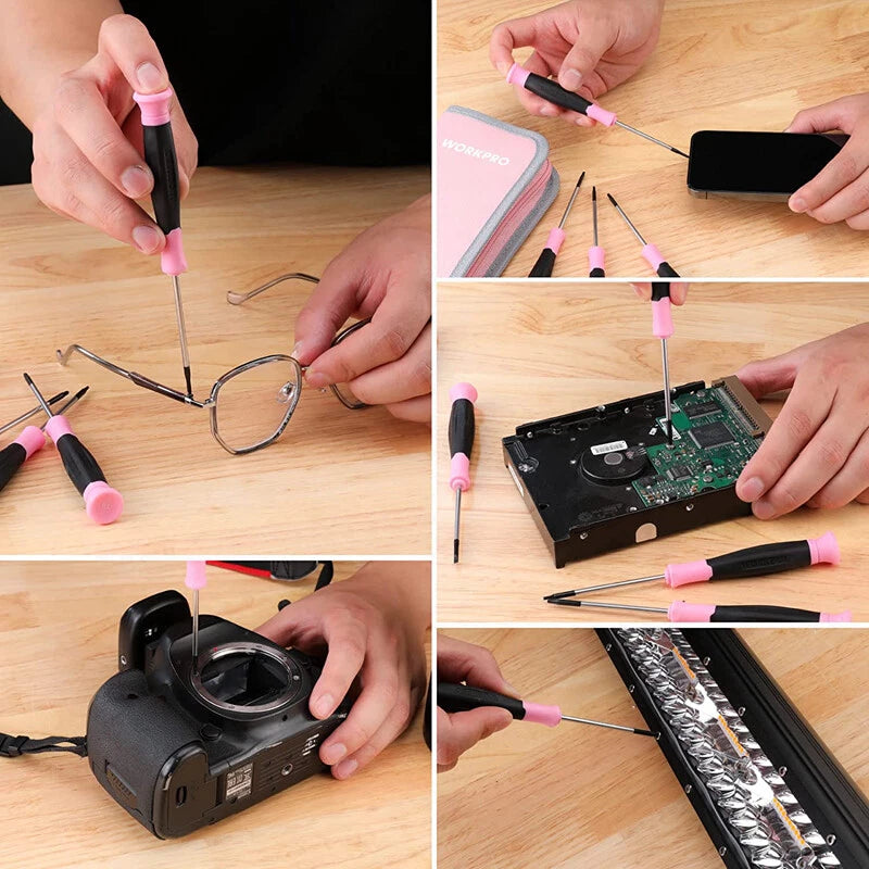 WORKPRO 10PCS Precision Screwdriver Set Slotted Torx Phillips Star Screwdrivers