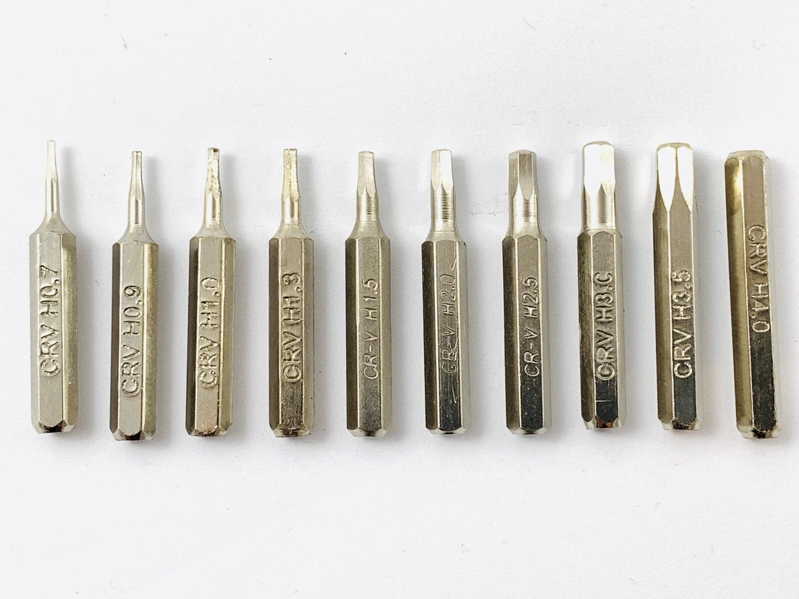 CR-V Hex Bit Set H0.7,H0.9,H1.0 H1.3,H1.5,H2.0,H2.5,H3.0,H3.5,H4.0 4mm bits