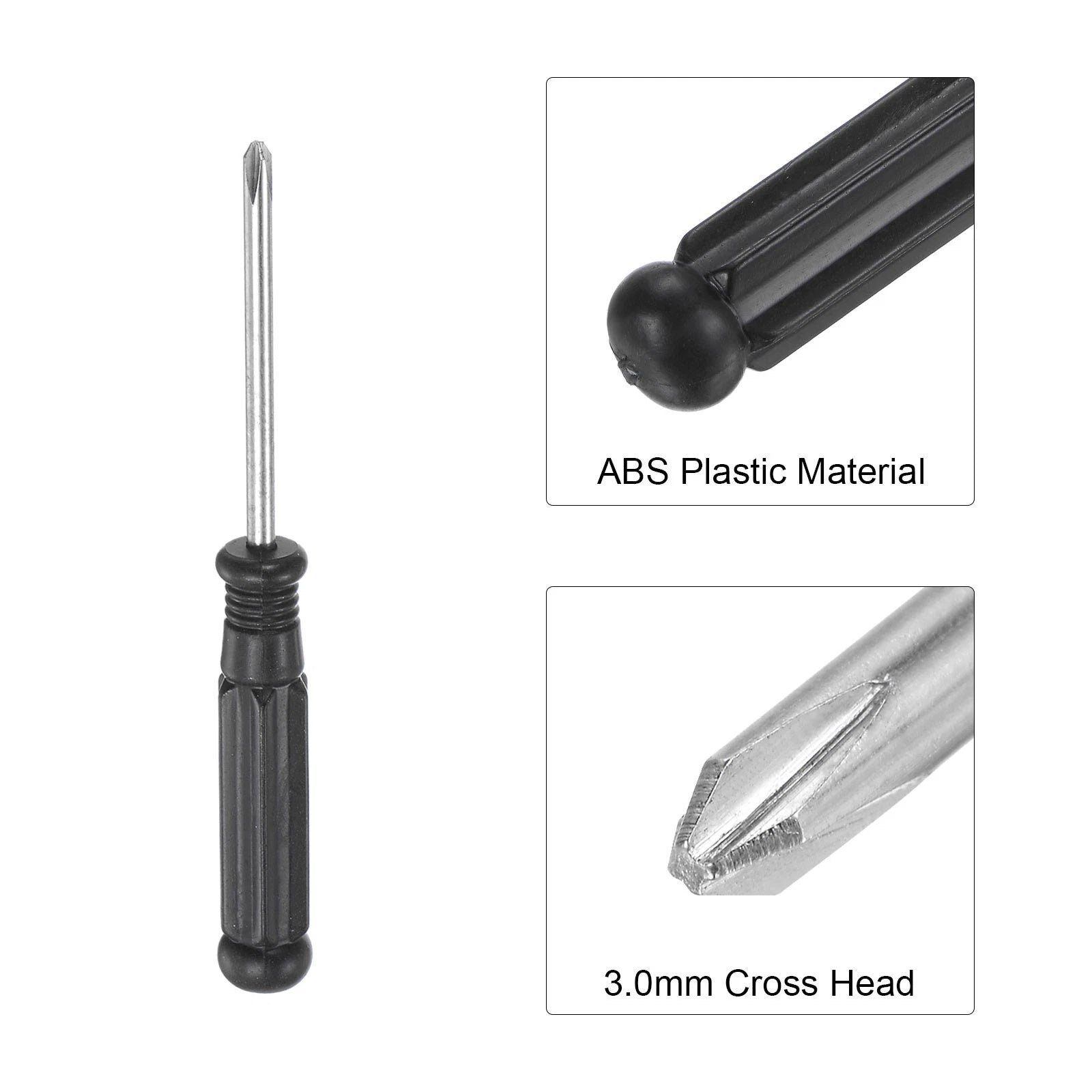 10Pcs 3.0mm Mini Phillips Screwdriver with Black Handle for Small Appliances
