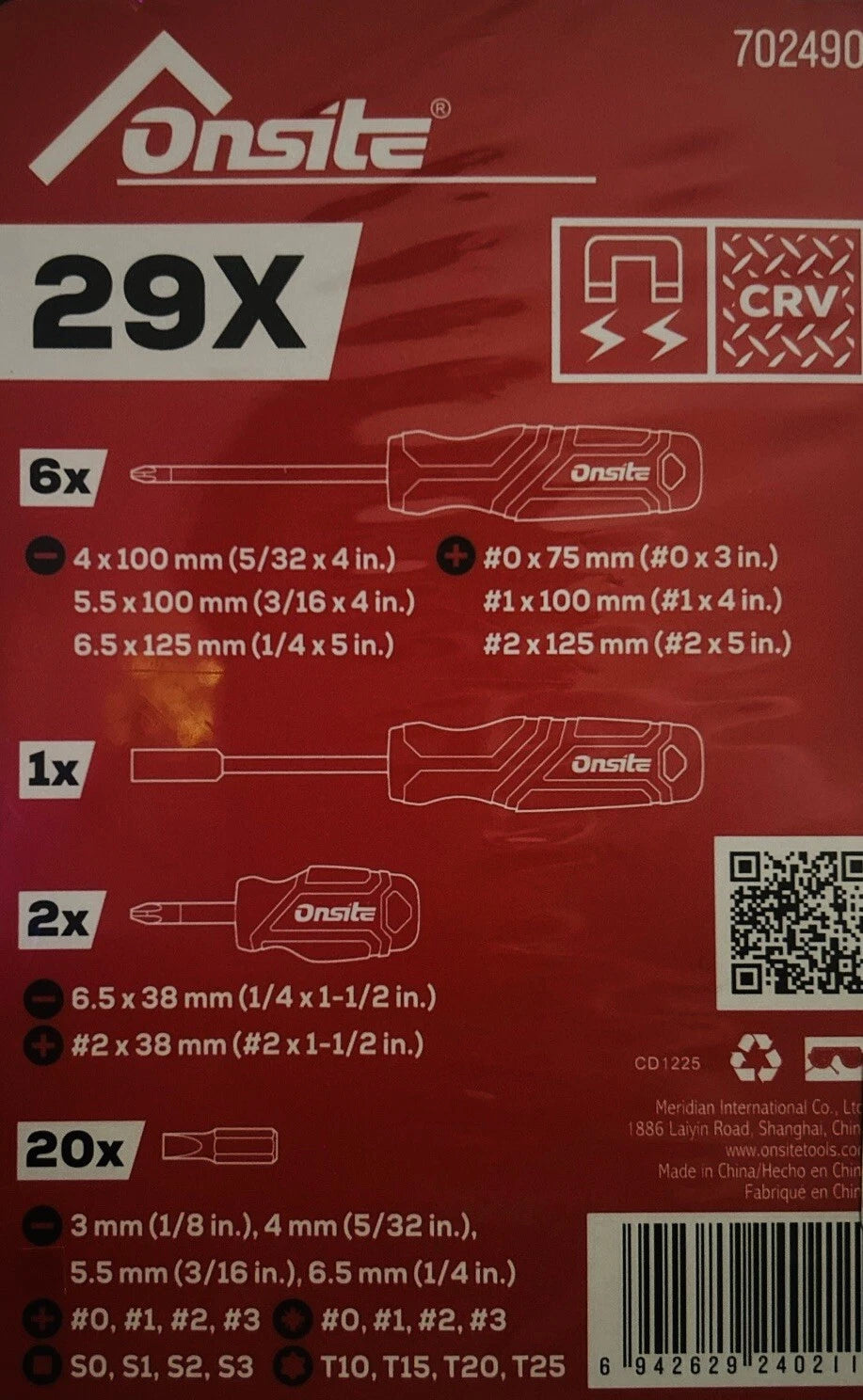 Onsite 29 Piece Screwdriver Set With Case With Magnetic Tips New In Box