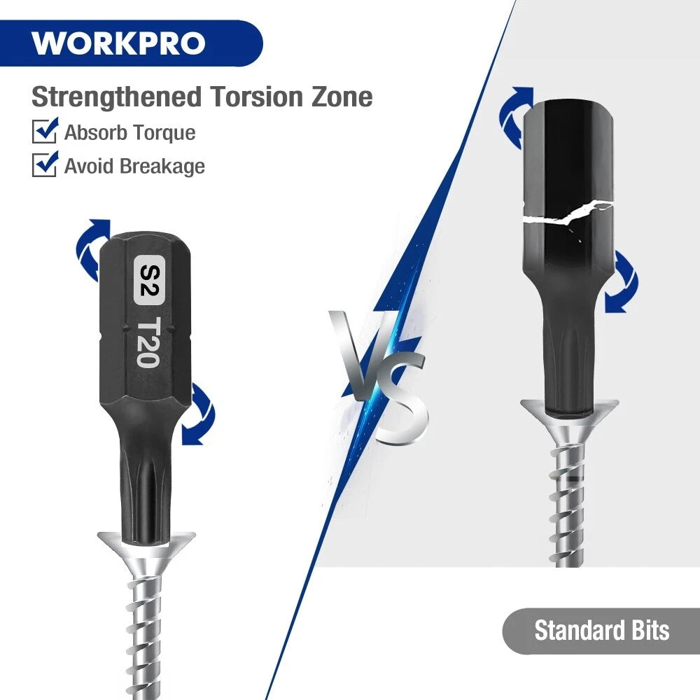 WORKPRO 16PIECE Security Torx Bit Set Tamper Proof Magnetic Torx Screwdriver Bit