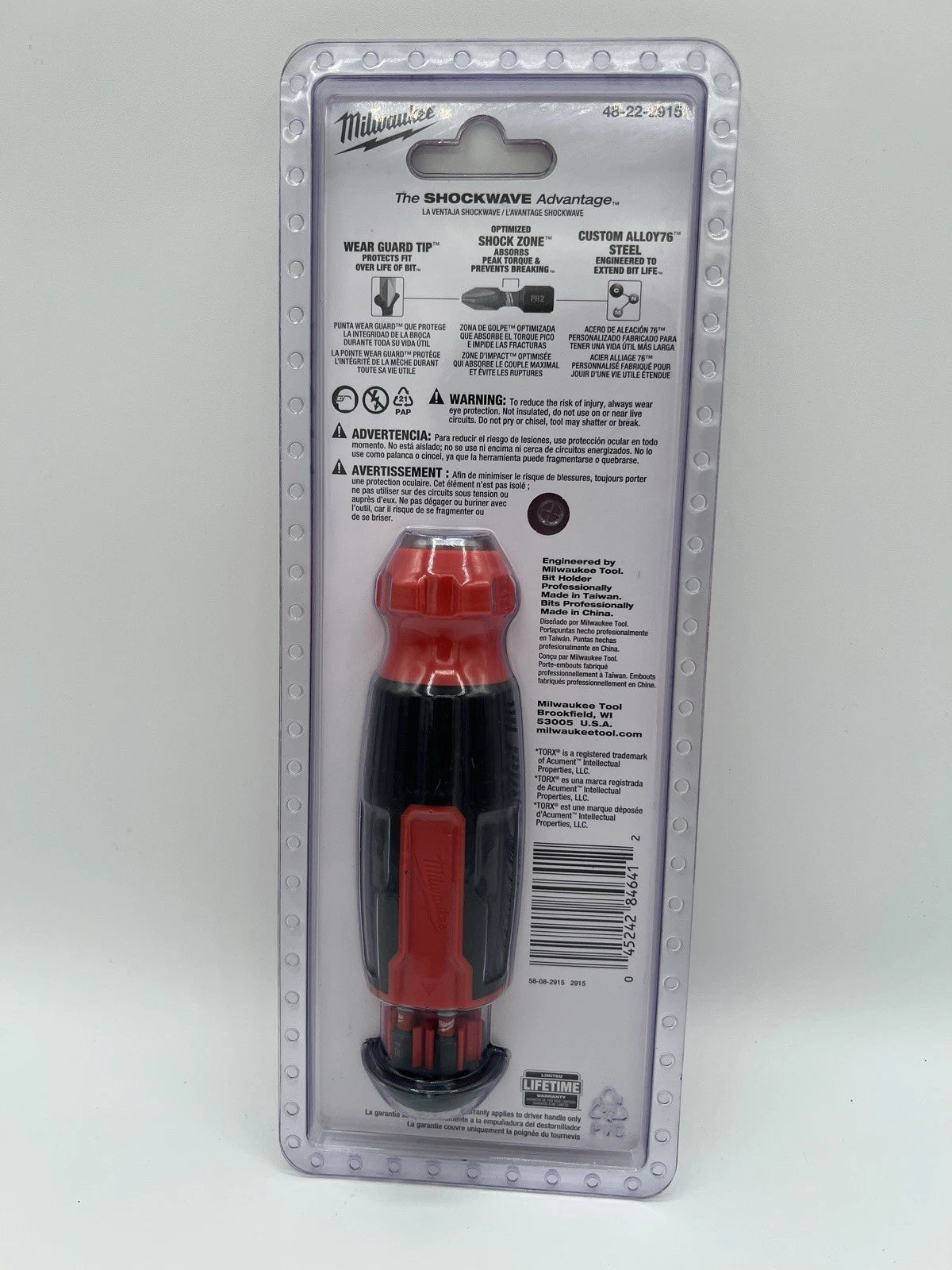 Milwaukee 48-22-2915 14-in-1 Multi-Bit Screwdriver W/ SHOCKWAVE Impact Duty Bits