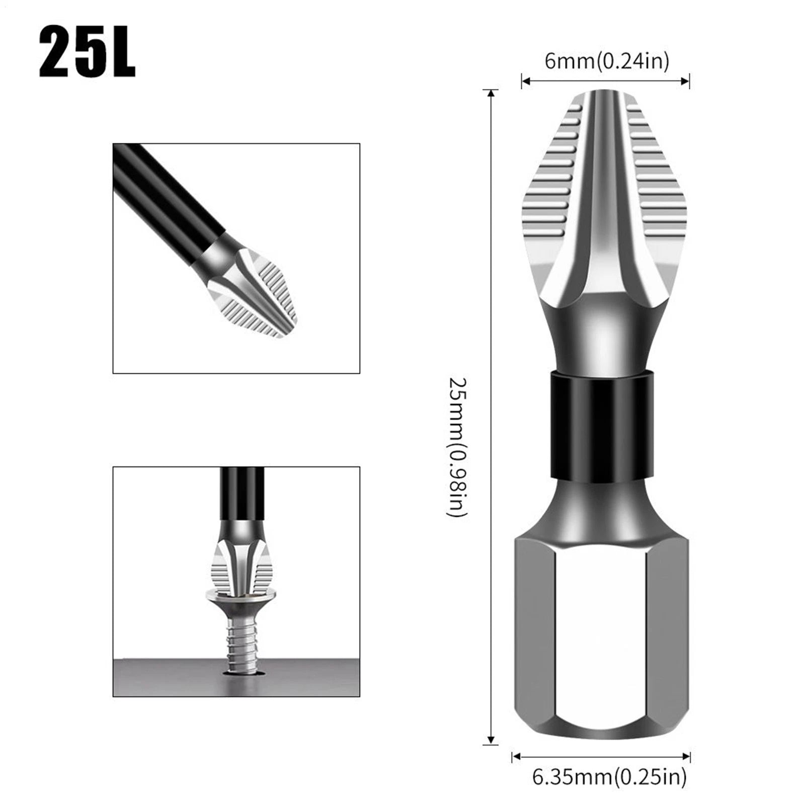 Anti-Slip Drill Bit Ergonomic Anti-Slip Screwdriver Bits Wear-Resistant Original