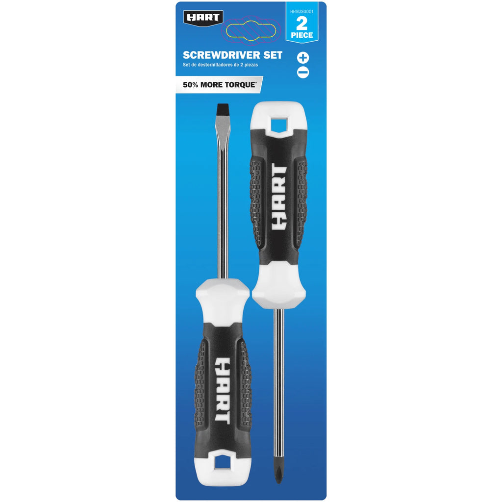 2-Piece Screwdriver Set with non-slip Comfort Grip Handle