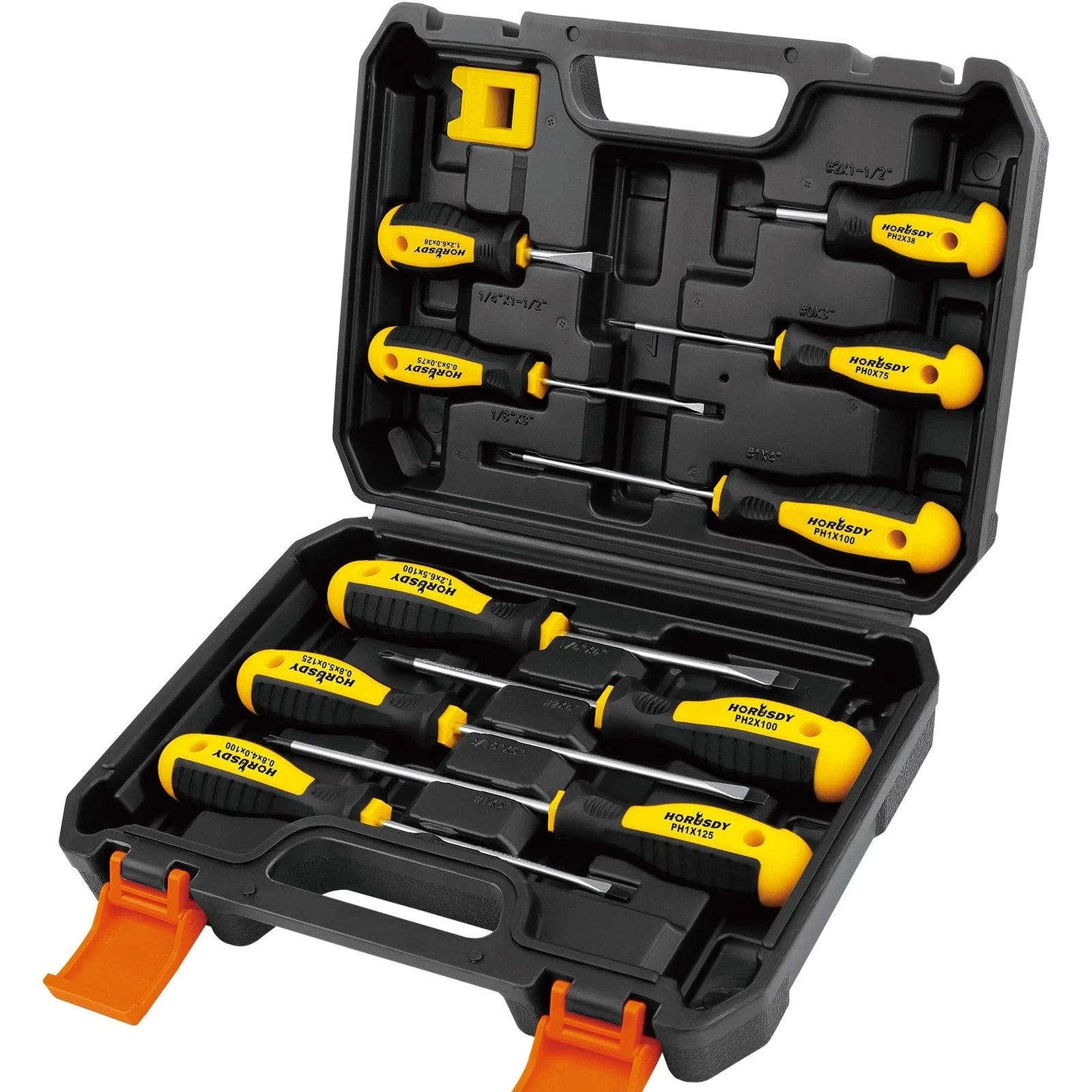 11-piece Magnetic Screwdriver Set with Case, 5 Phillips & 5 Flat Head Tips wi...