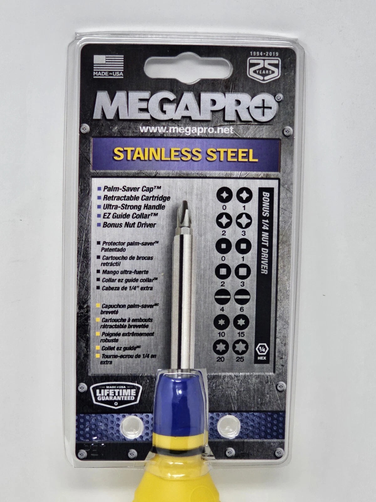 Megapro - 151SS-C  151SS 15-In-1 Stainless Steel Screw Driver in Yellow/Blue