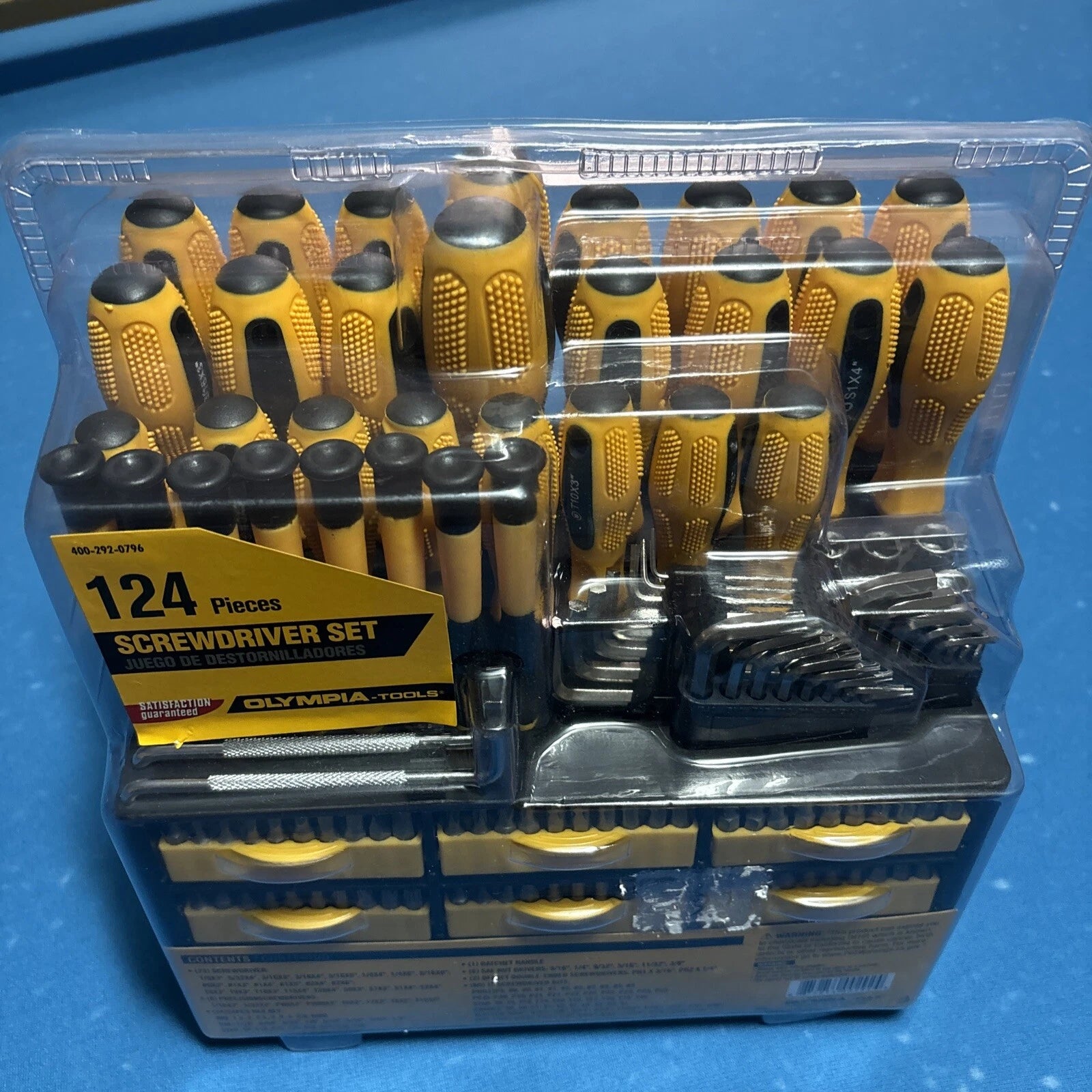 Olympia Tools 124 Piece Chrome-Vanadium Screwdriver Set, Slotted & Philips  More