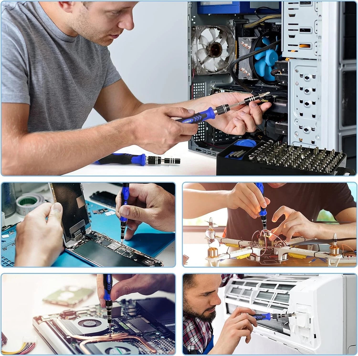 Durable Chrome Vanadium 124-Piece Screwdriver Set for Electronics & More