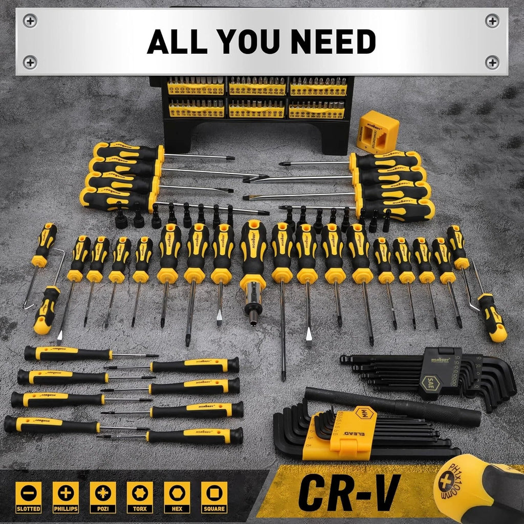 Precision 140-Piece Screwdriver Set with Magnetizer – Perfect for All Projects