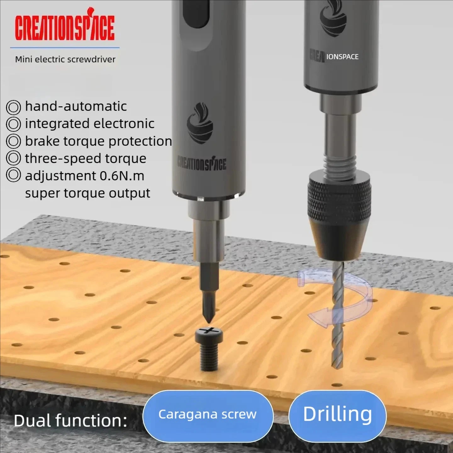 3.6V Electric Screwdriver Rechargeable Screwdriver Set with LED Light 3 Torque