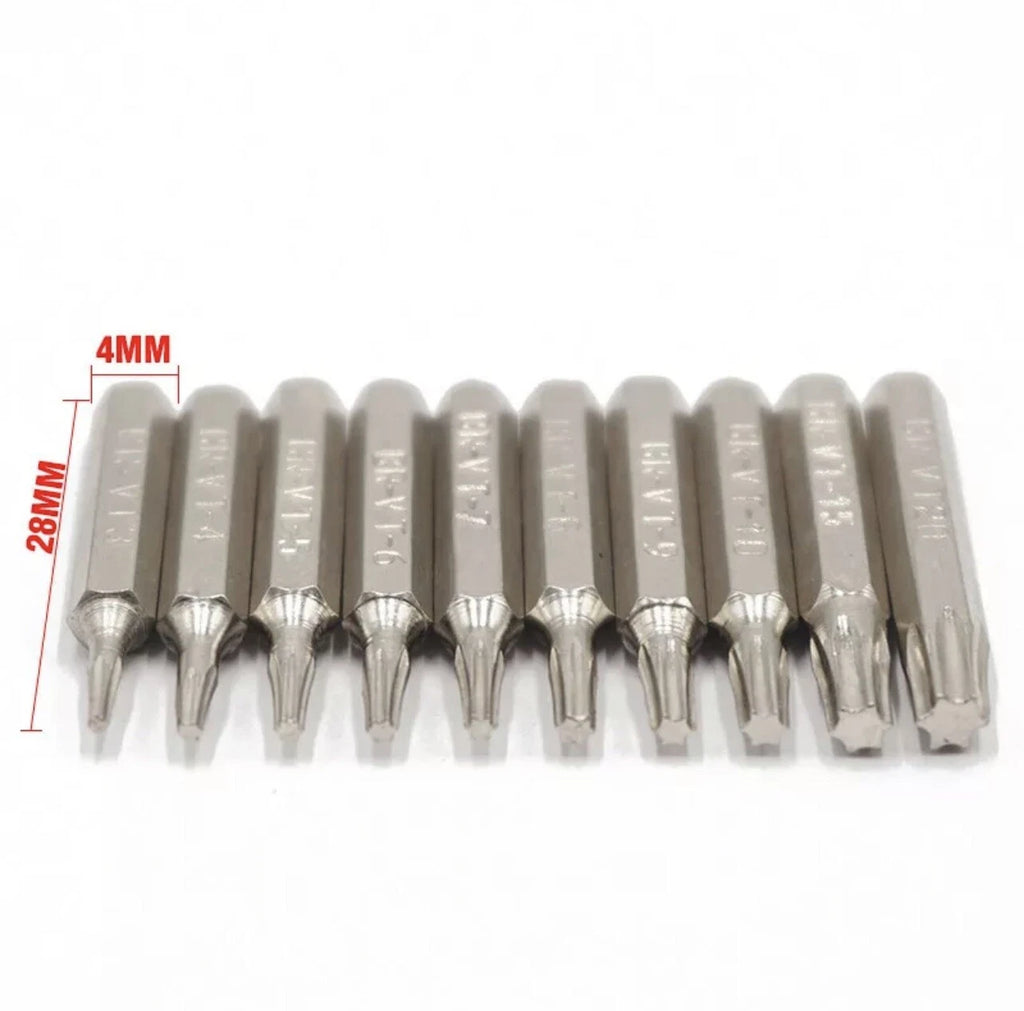 10Pcs Security Torx T3 T4 T5 T6 Tool Repair (4mm) 28mm Kit Set Micro Bits