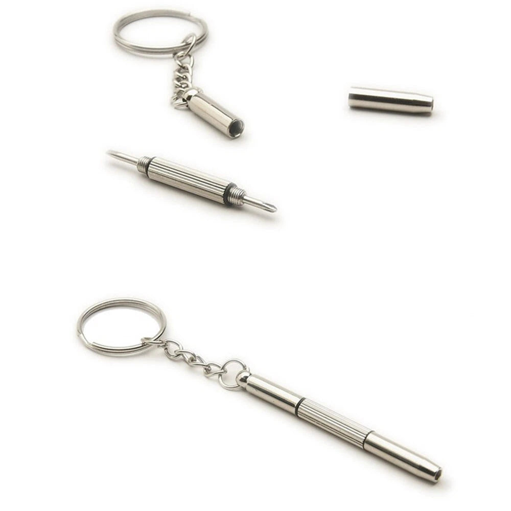 2X 3 In 1 Eyeglass Sunglass Watch Repair Screwdriver Set Keychain Mini Hand Tool