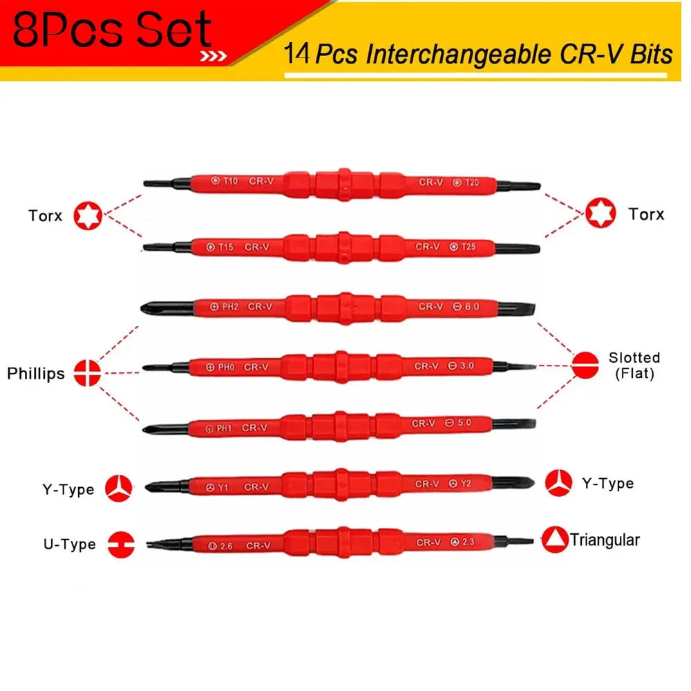 26 in 1 1000V Insulated Screwdriver Set Electrician Magnetic Screw driver Bits