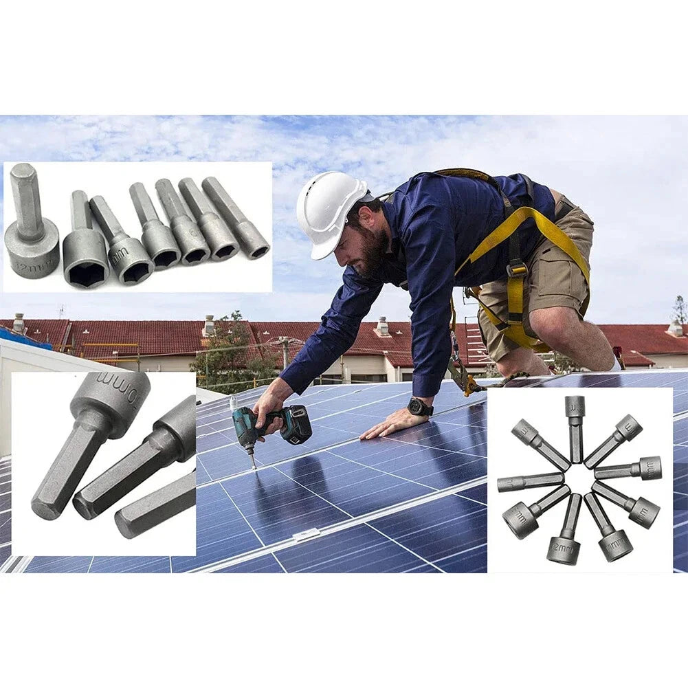 9pcs/set 5mm-13mm Hex Sockets Sleeve Nozzles Nut Driver Set Screwdriver Set Tool