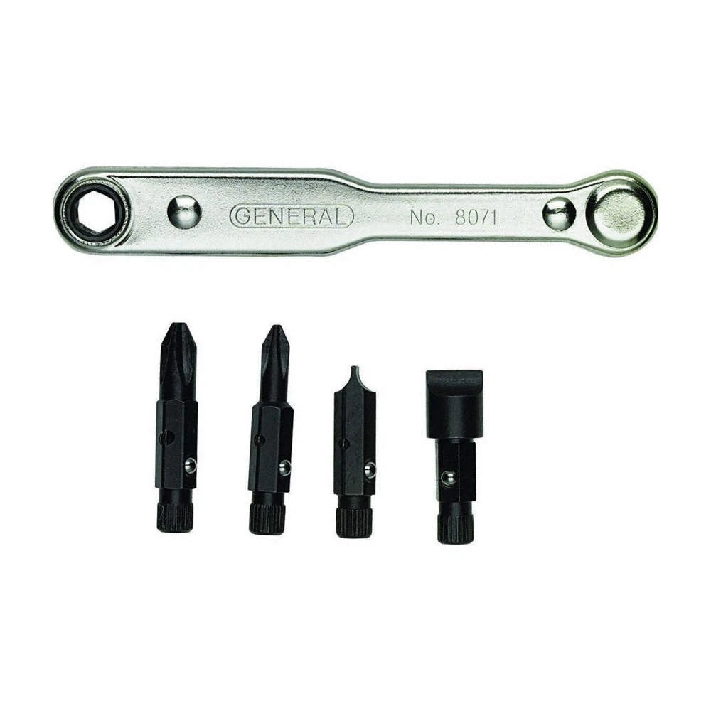 GENERAL 8071 Multi-Bit Screwdriver Set,SAE 822C75
