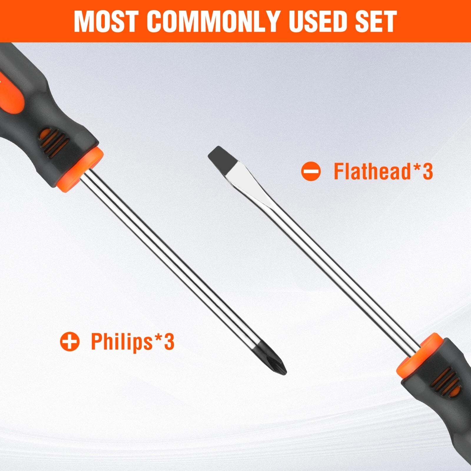 ValueMax 6-Piece Magnetic Screwdriver Set 3 Phillips and 3 Flat Tip Screwdrivers