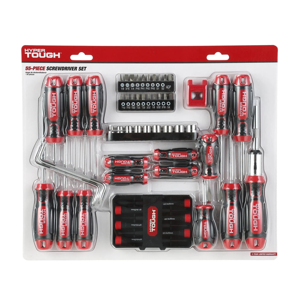 Hyper Tough 55 Piece Screwdriver Set