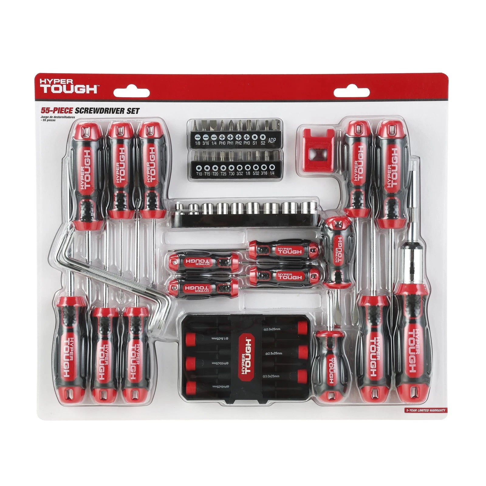 Hyper Tough 55 Piece Screwdriver Set