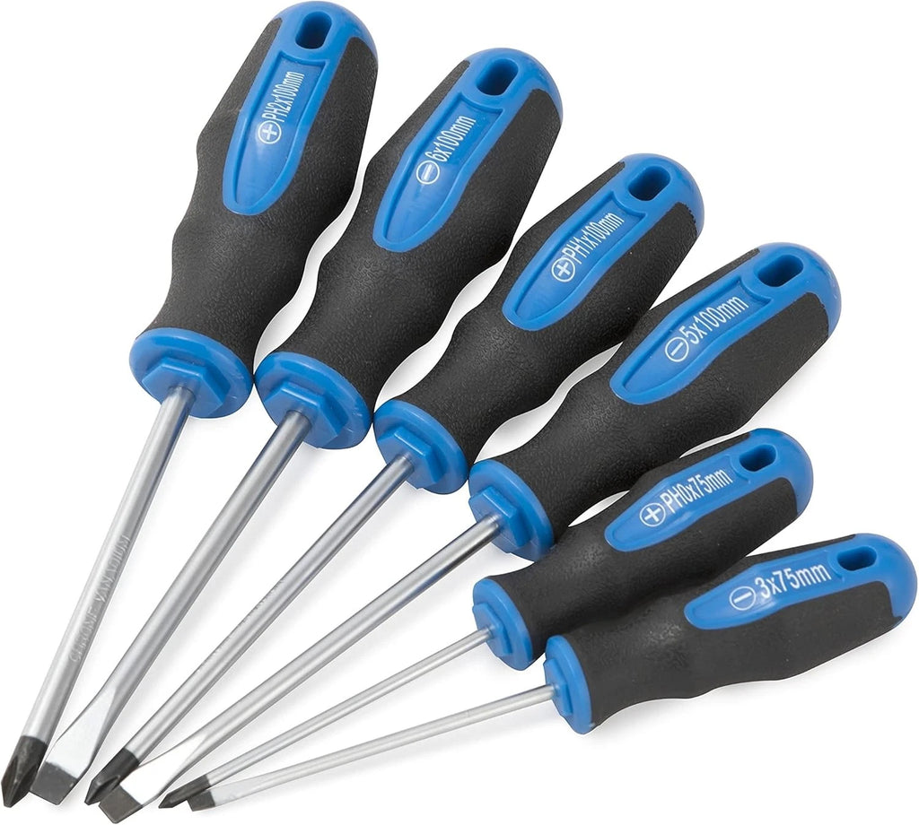 ROTATION 6PCS Magnetic Tip Screwdriver Set, 3 Phillips and 6pc_black Tip_matt