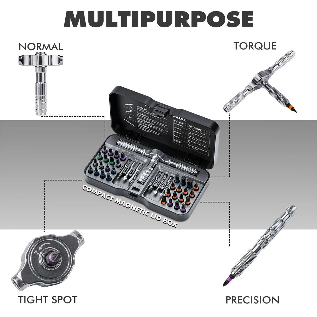 40in1 Ratchet Screwdriver Set Magnetic Bits Mini Repair Tool Kit PC iPhone DIY