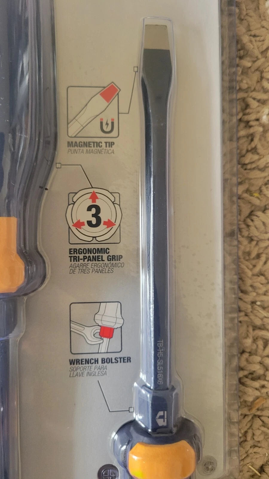 ToughBuilt 8-Pc Tri-Panel Rubber Handle Magnetic Screwdriver Set TB-H5S8-A NEW