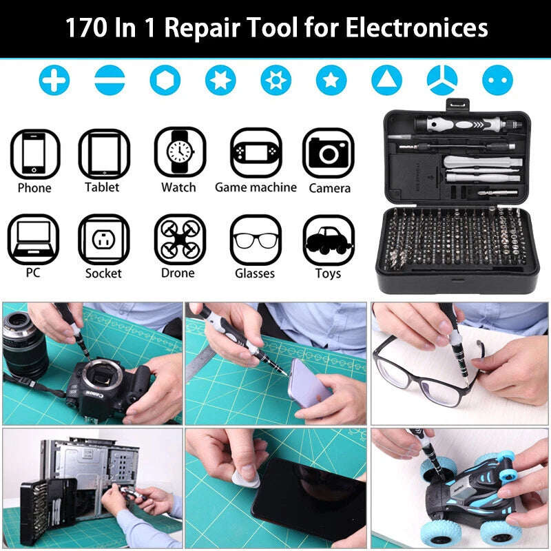 170 In 1 Precision Screwdriver Set Torx Computer PC Phone Watch Repair Tool Kit