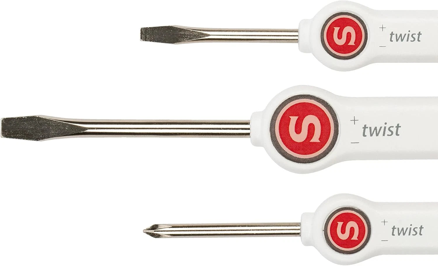 3-Piece Screwdriver Set - Includes; 2 Flat Head, 1 Phillips Head
