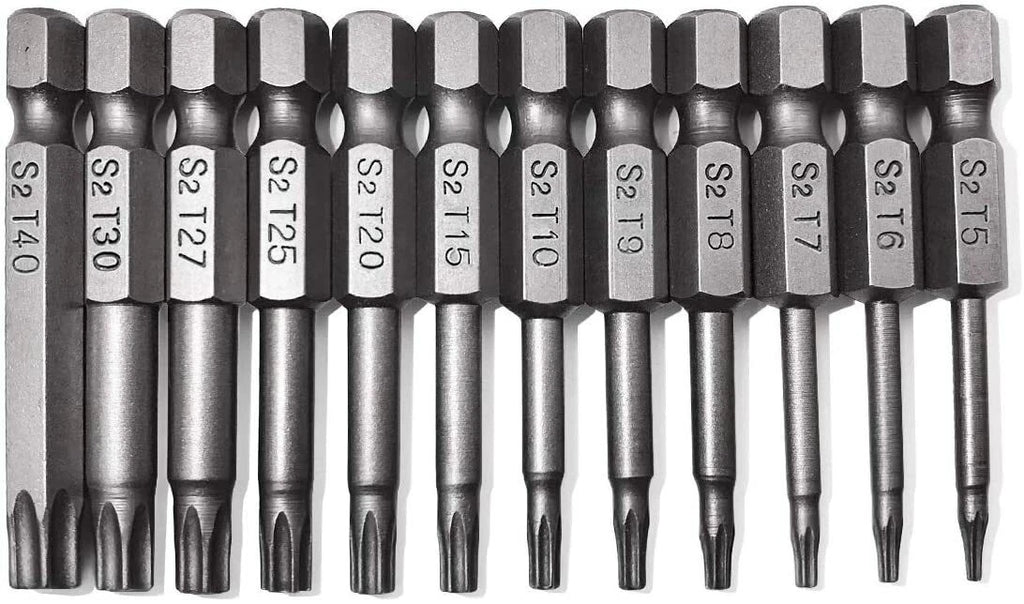 12PC 1/4" Tamper Proof Torx Security Screwdriver Bit Set for Drill Impact Driver