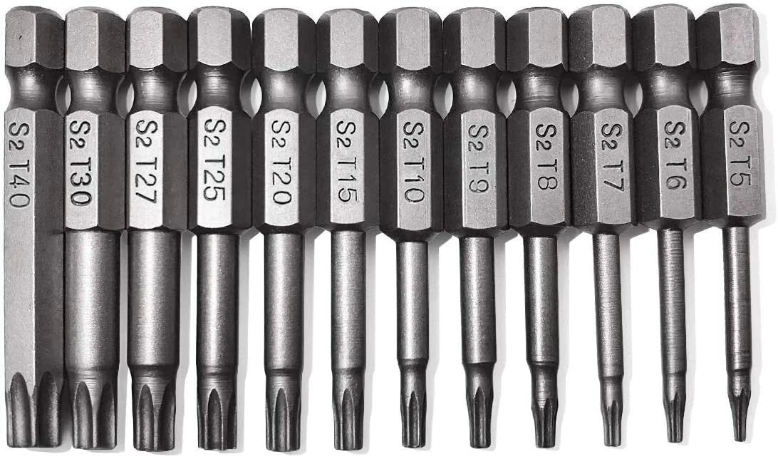 12PC 1/4" Tamper Proof Torx Security Screwdriver Bit Set for Drill Impact Driver