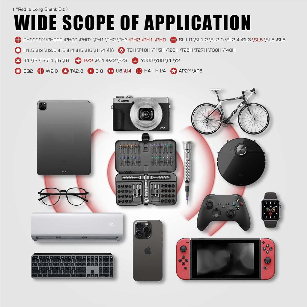 Ratchet Screwdriver Set 66 in 1 Magnetic Sets S2 Steel Bits DIY Combination
