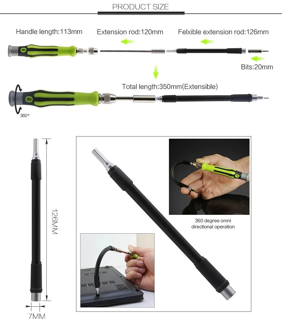 45 In 1 Precision Torx Screwdriver Bit set Hex Star Tweezer Repair Tool Kit New