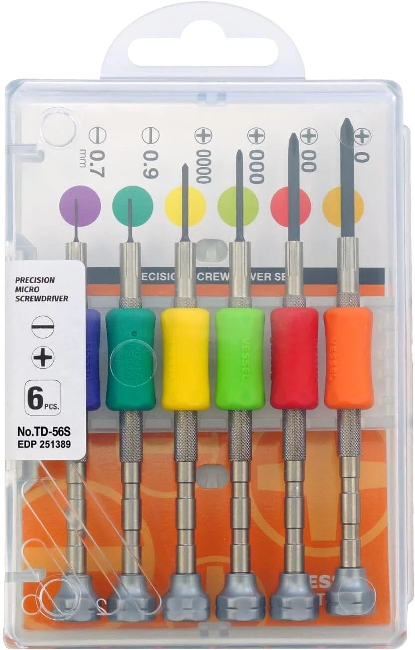 Vessel Precision Screwdriver Set TD-56S / +0, 00, 000, 0000, -0.7, -0.9