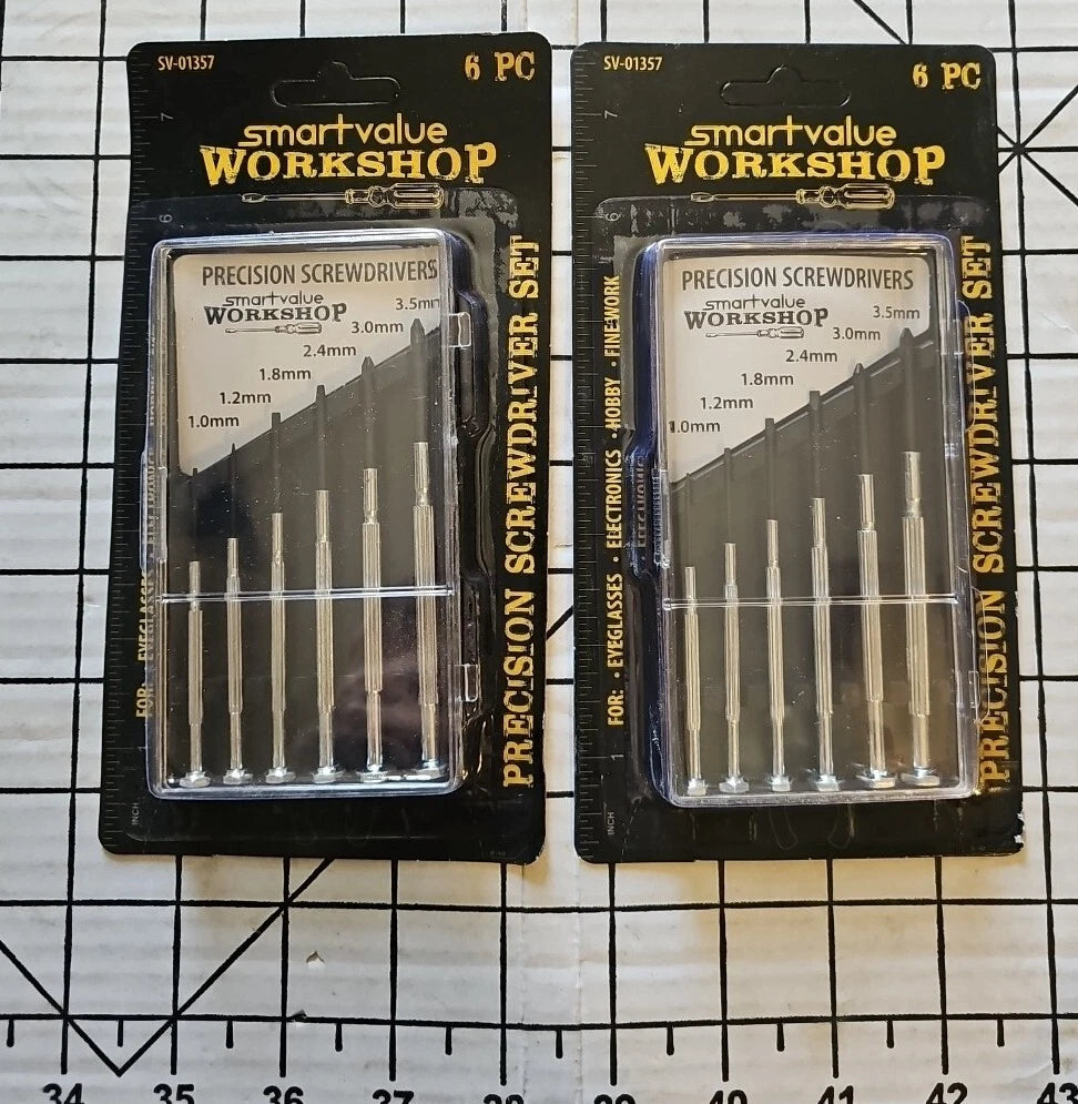 2PACK BUNDLE 6pc Precision Screwdriver Set Micro smartvalue Workshop