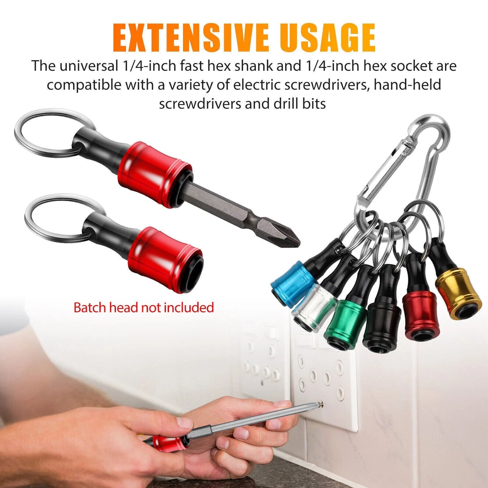 1/4" Hex Shank Quick Release Keychain Screwdriver Drill Bit Holder Bit Set 28PCS