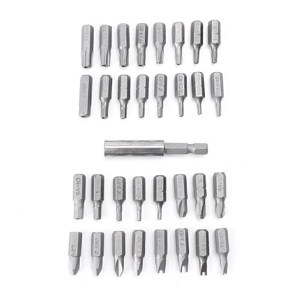 33PCS Hollow/Solid Head Screwdriver Bit Set Tamper-proof Security Tool Kit