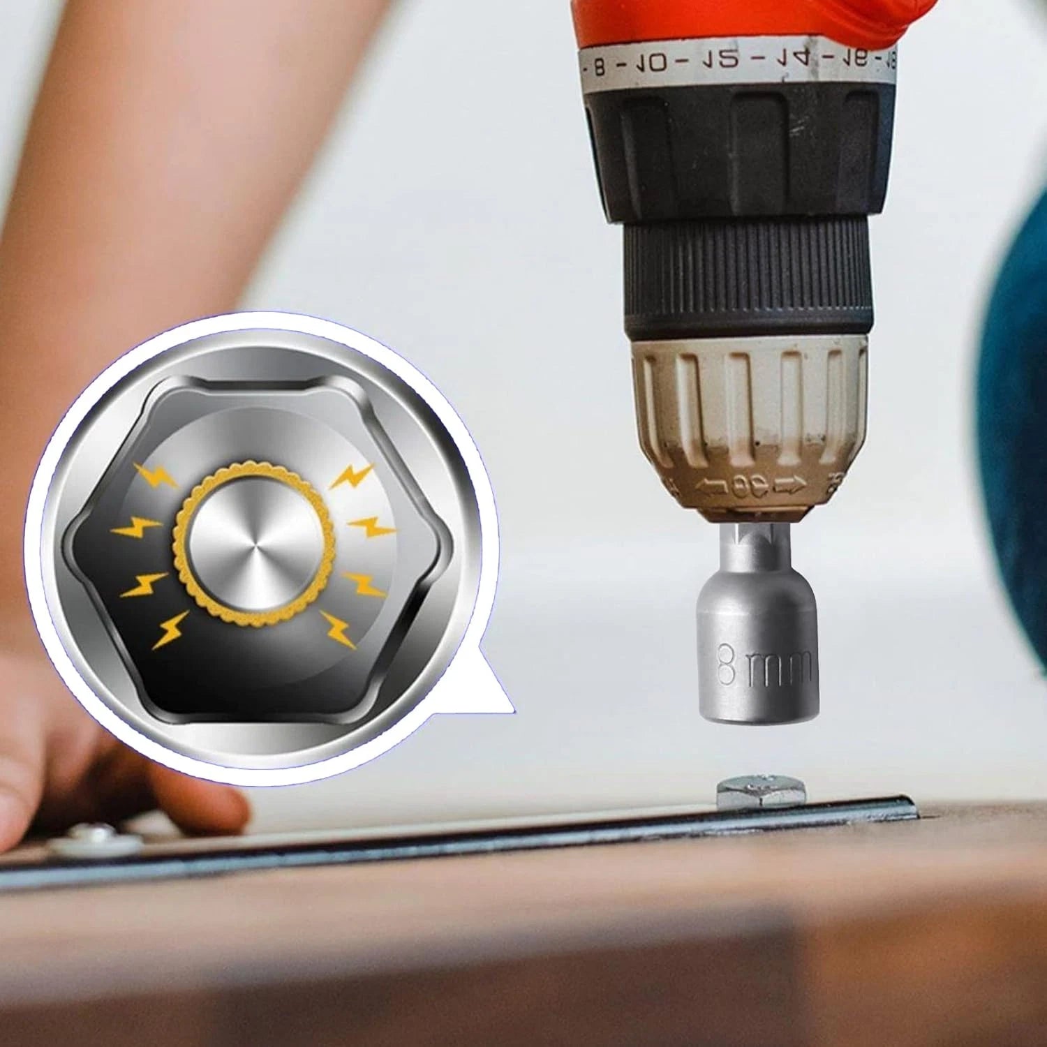 12Pcs 5/16 Nut Driver Set, 8Mm Hex Strong Magnetic Power 5/16 Drill Bit Nut Driv