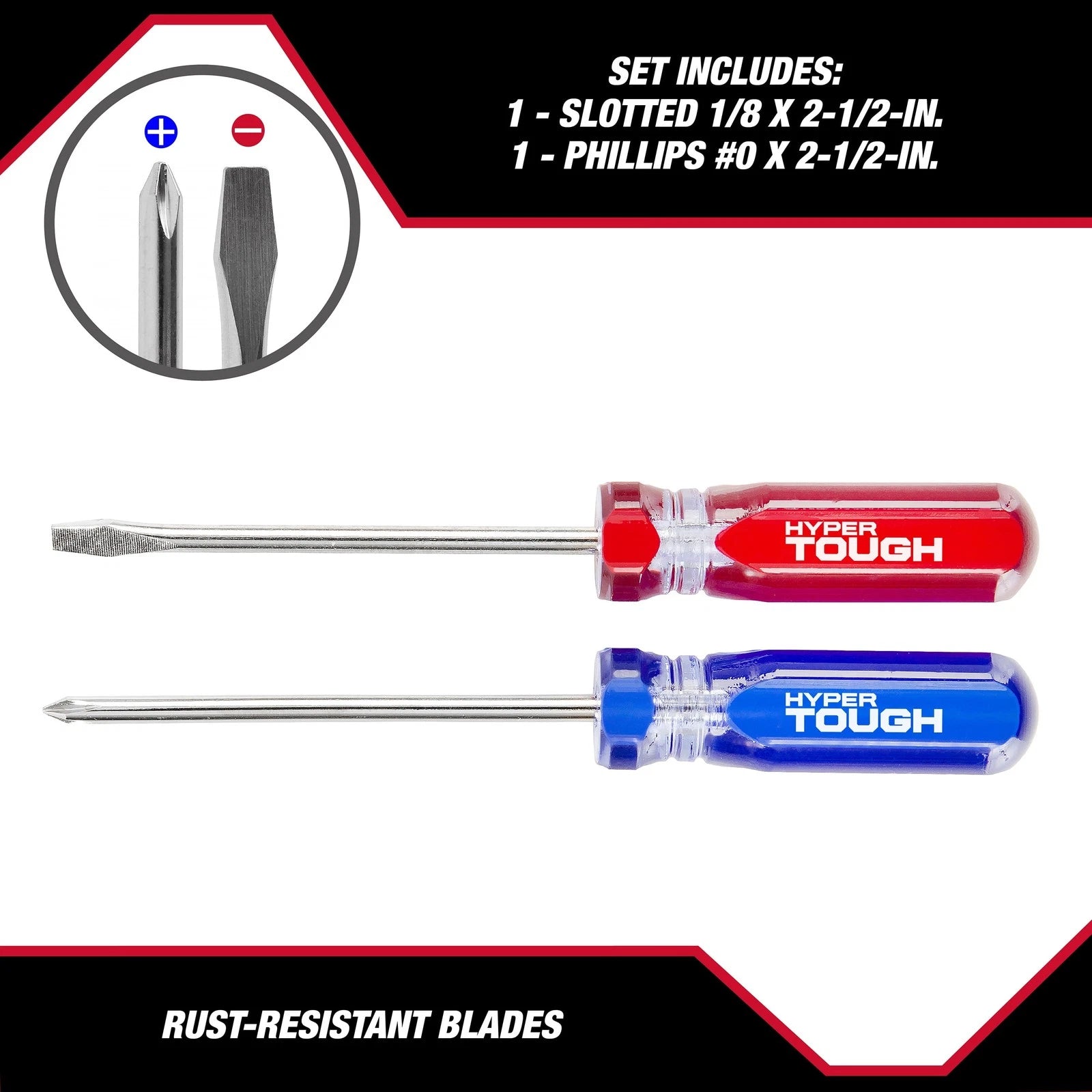 (3 pack) 2-Piece Acetate Handle Pocket Screwdriver,4 1/2-inch Screwdriver Set