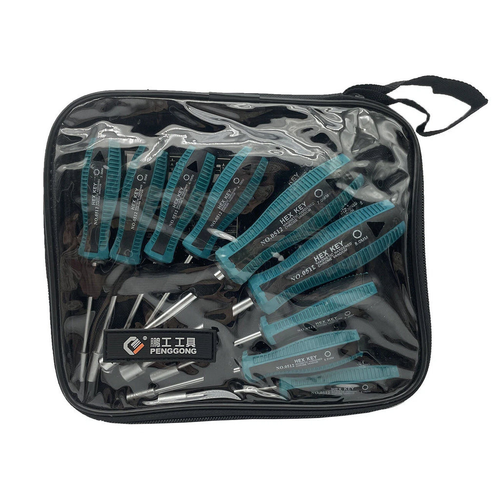 9pcs Screwdriver Set Steel Socket Hex Torque Wrench Multitool Handle PP+TPR