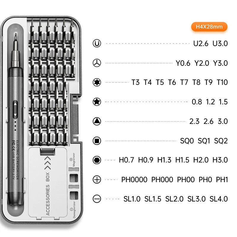 46-in-1 Precision Electric Screwdriver -Quiet, Durable, Rechargeable High Torque