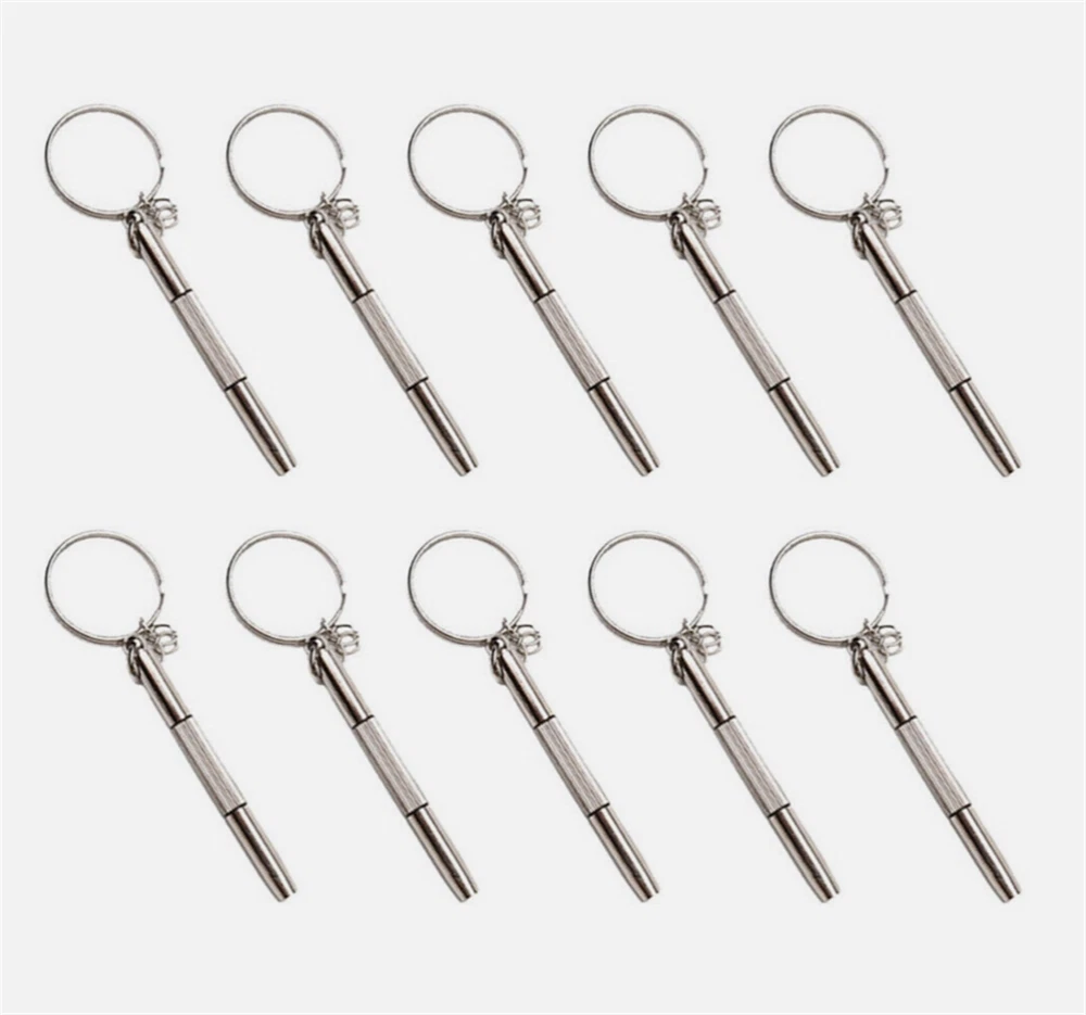 2X 3 In 1 Eyeglass Sunglass Watch Repair Screwdriver Set Keychain Mini Hand Tool