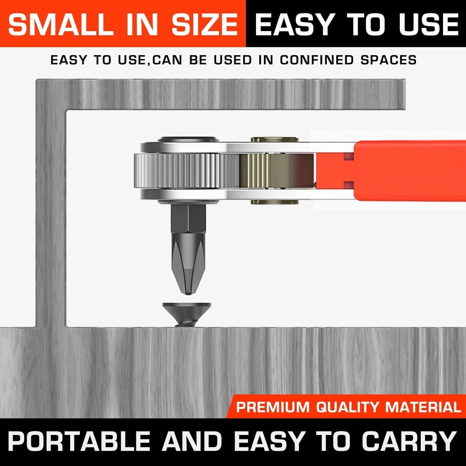 2 X Ratcheting Right Angle Screwdriver Hex Drive 90 Degree Offset+20pc Bits Set
